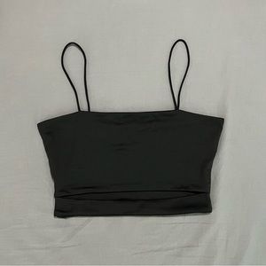 black cutout cropped tank